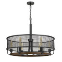 Grafton Round Metal And Wood Chandelier