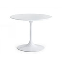 Mid Century White 36" Round Pedestal Dining Table