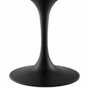 Pedestal Design 60” Oval White Wood Top Dining Table, Black