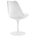 Pedestal Design Dining Vinyl Side Chair, White