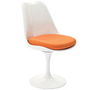 Pedestal Design Dining Fabric Side Chair, Orange