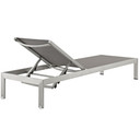 Shore Outdoor Patio Aluminum Mesh Chaise, Gray