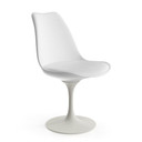 Pedestal Swivel Side Chair, White Cushion