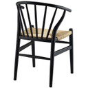 Danish Spindle Wood Dining Side Chair, Black