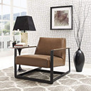 Seg Upholstered Vinyl Accent Chair Brown