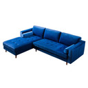 Como Navy Velvet Sectional LAF