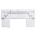 Crux Down Filled Overstuffed 6 Piece Sectional Sofa, White