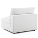 Crux Down Filled Overstuffed Armless Chair, White