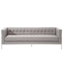 Andrew Gray Tweed and Stainless Steel Contemporary Sofa