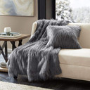 Elaine Faux Fur Throw, Grey