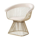 Platner Dining Chair Gold, Beige Velvet