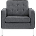 Loft Upholstered Fabric Armchair, Dark Gray