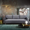 Milan Grey Velvet Sofa