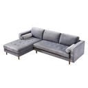 Como Grey Velvet Sectional LAF