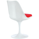 Pedestal Design Dining Fabric Side Chair, Red