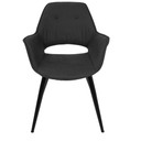 Rowland Mid Century Modern Chair, Black, Set of 2