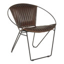 Saturn Chair Espresso Leather, Black Metal