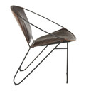 Saturn Chair Espresso Leather, Black Metal