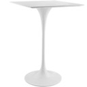 Pedestal Design 28” Square Wood Top Bar Table