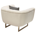 Venus Cream Fabric Chair, Gold