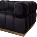 Hermitage Chair, Channel Tufted Black Velvet And Gold