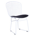 White Wire Side Chair, Black