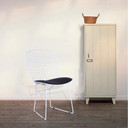 White Wire Side Chair, Black