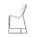 Bardot Counter Height Chair w/ Stainless Steel Frame - White