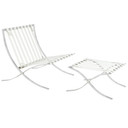 Pavilion Chair, White Leather