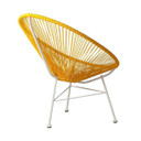 Acapulco Lounge Chair, Yellow, White Frame