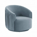 Lowery Blue Pleated Swivel Chair
