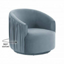 Lowery Blue Pleated Swivel Chair