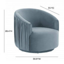 Lowery Blue Pleated Swivel Chair