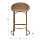 Newport Hand-Woven Seagrass Barstool, Natural, Set of Two