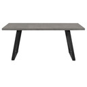 Coronado Contemporary Dining Table in Grey Powder Coated Finish with Cement Gray Top