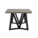 Riley Concrete Dining Table, Black Metal