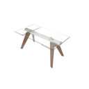 Muse Extendable Glass Dining Table, Walnut