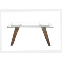 Muse Extendable Glass Dining Table, Walnut