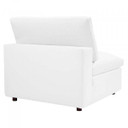 Crux Down Filled Overstuffed Vegan Leather 4 Piece Sectional Sofa, White