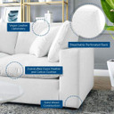 Crux Down Filled Overstuffed Vegan Leather 4 Piece Sectional Sofa, White