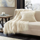 Elaine Faux Fur Throw, Ivory