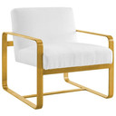 Astute Upholstered Fabric Armchair Gold, White