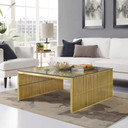 Gridiron Stainless Steel Coffee Table, Gold