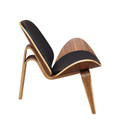 Wegner Shell Chair, Black and Walnut