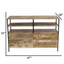 Carmen Mango Wood and Metal TV Console Stand