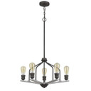 Lance Metal And Wood Chandelier, Gray