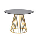Karla Dining Table Black & Gold, Round Faux Marble
