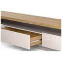 Stallone 3 Drawer TV Stand Natural Wood, Off White, 85"