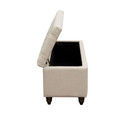 Park Ave Tufted Lift-Top Storage Trunk - Desert Sand Linen