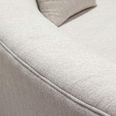 Raven Curved Sofa in Light Cream Fabric and Brushed Silver